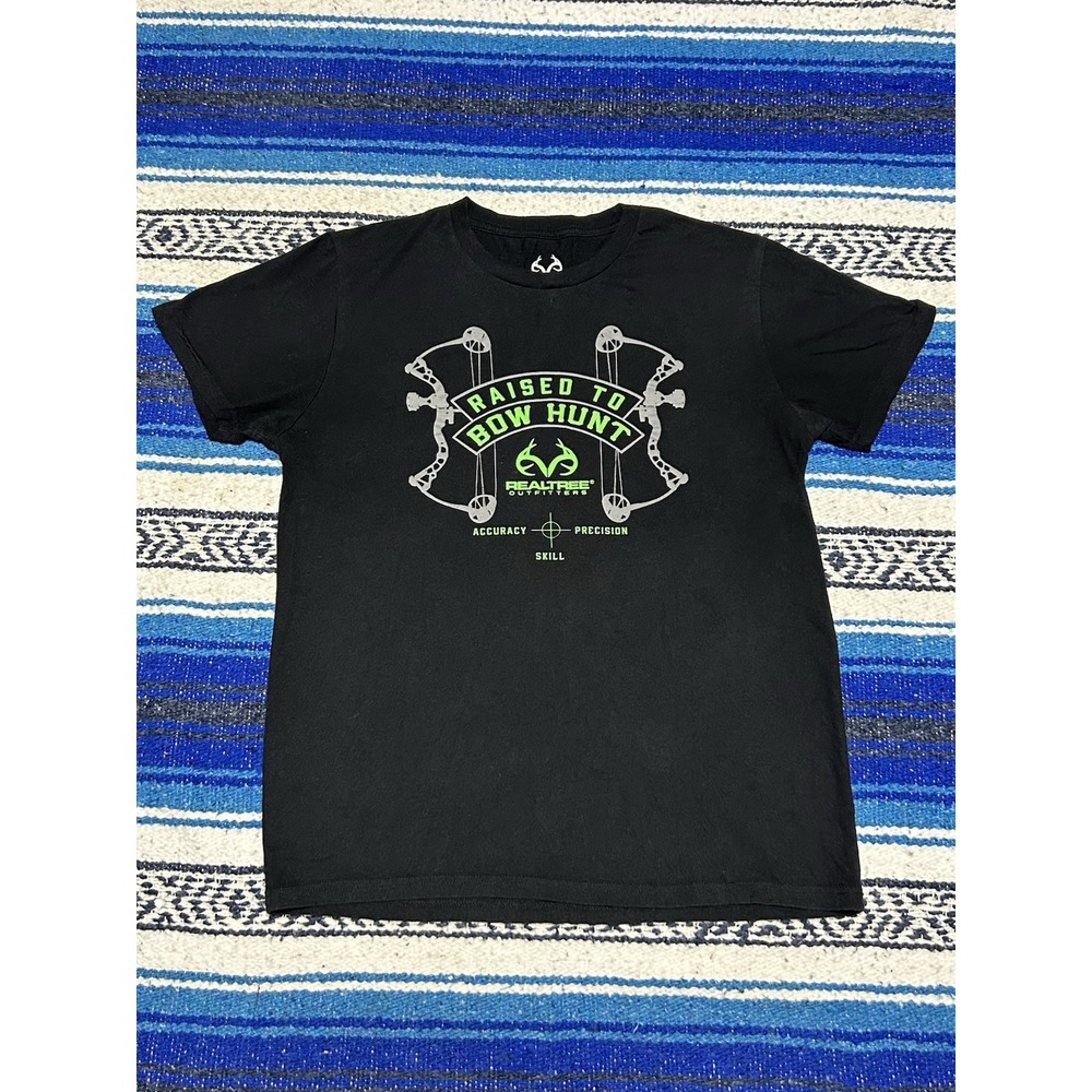 Realtree Outfitters Raised To Bow Hunt T Shirt Mens Medium Black Archery